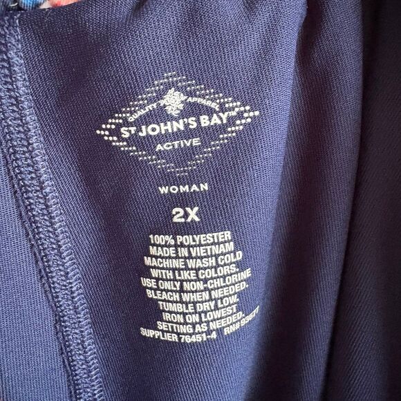 St. John's Bay Active Plus Size Athletic Skort w/ Tie Belt, Blue Floral Print 2X - Picture 6 of 6